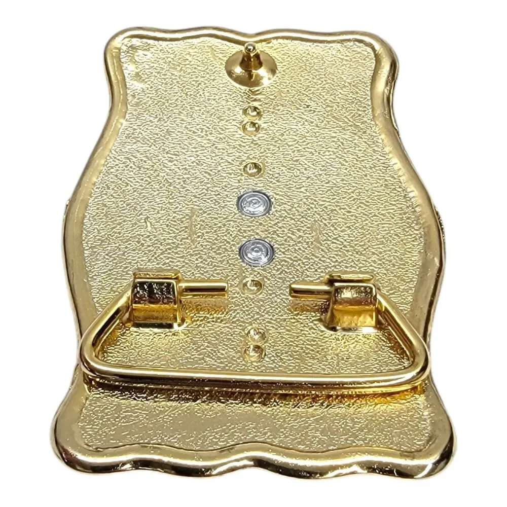 Western Horseshoe Belt Buckle Blank Floral Gold Black For 30x40mm Gemstone